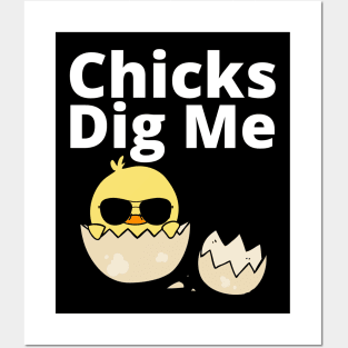 Kids Easter Chicks Dig Me Retro Vintage Chickens Spring Gift Posters and Art